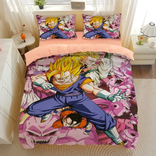Dragon Ball Duvet Cover - Vegito Super Saiyan, Gotenks and Super Buu