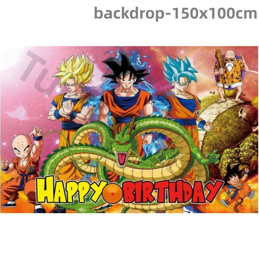 Dragon Ball Backdrop - Goku, Shenron, Krillin and Master Roshi