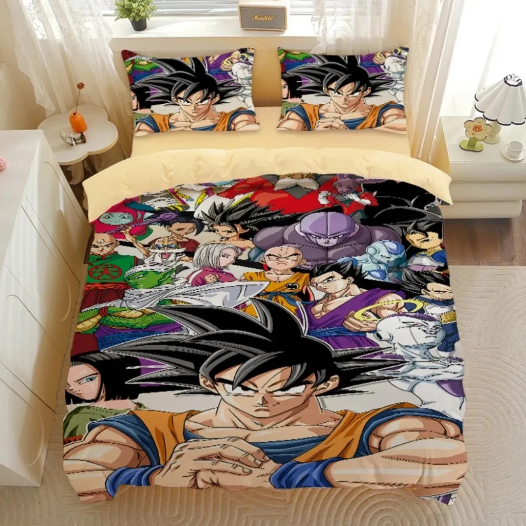 Housse de Couette Dragon Ball - Goku, Freezer, Hit et C-17
