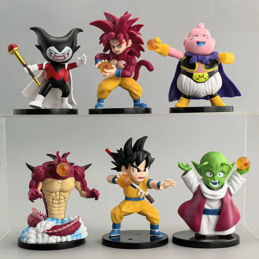 Set of 6 Dragon Ball Figures - Goku, Dende, Majin Buu and Gomah (Daima)