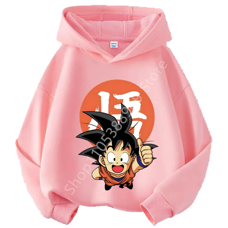 Sweat à Capuche Enfant Dragon Ball - Goku Enfant Pouce Levé - Rose
