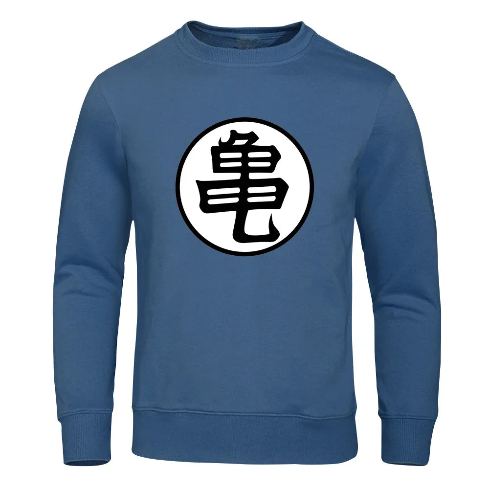 Sweat Dragon Ball - Emblème Kame Col Rond - Bleu Ardoise