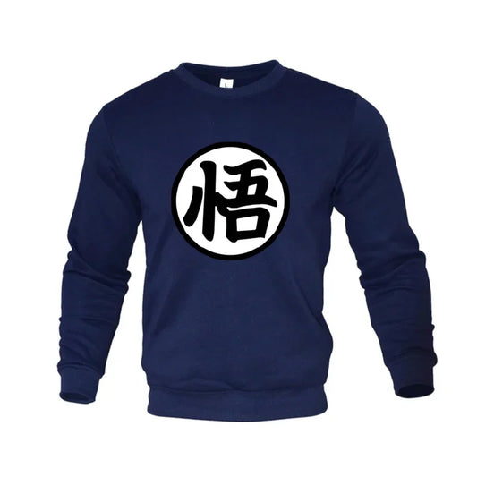 Dragon Ball Sweatshirt - Goku's Go Symbol Crewneck - Navy Blue