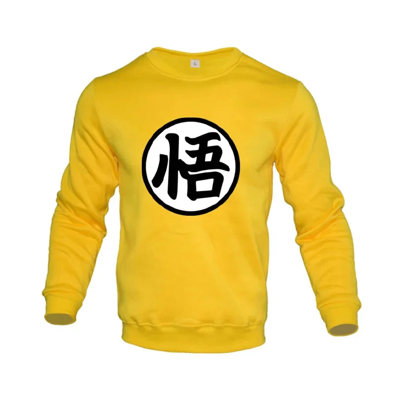 Sweat Dragon Ball - Emblème Go de Goku Col Rond - Jaune