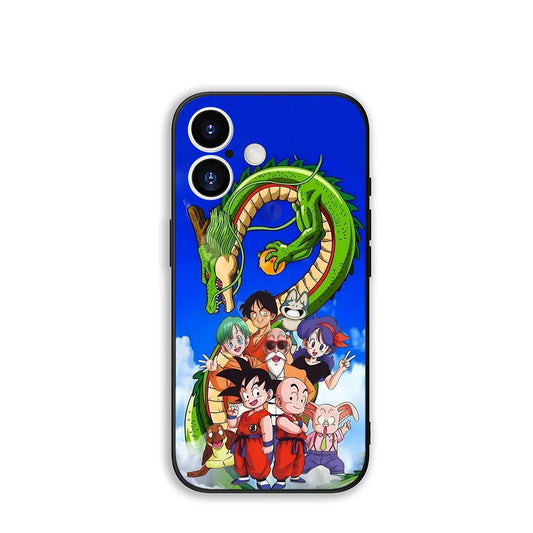 Dragon Ball iPhone Case - Shenron, Kid Goku, Bulma and Their Friends