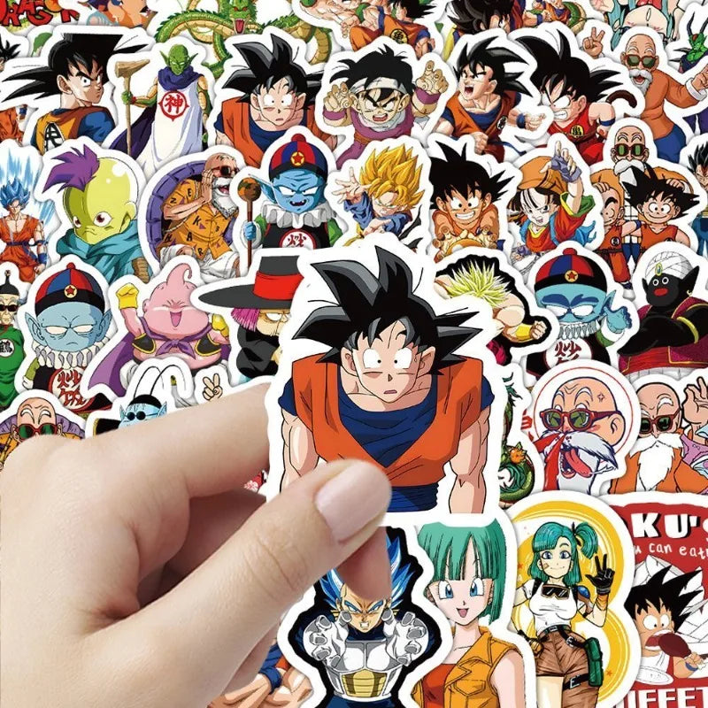 Pack of 100 Dragon Ball Stickers - Bulma, Kid Goku and Master Roshi