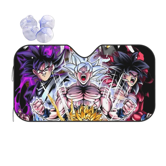 Dragon Ball Car Sunshade - Goku Ultra Instinct, Goku Black and Goku Super Saiyan 4