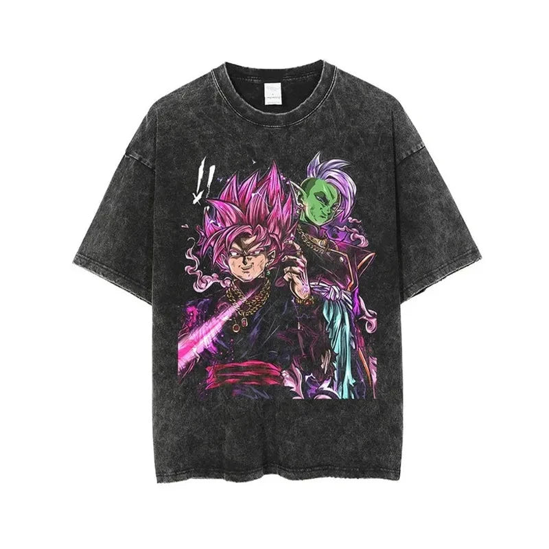 T-Shirt Dragon Ball - Goku Black Rosé et Zamasu