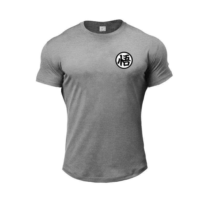 T-Shirt Dragon Ball - Emblème de Goku - Gris