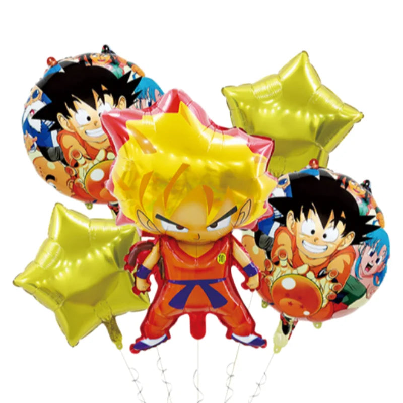 Bouquet de Ballons Dragon Ball - Goku Super Saiyan Chibi et Bulma