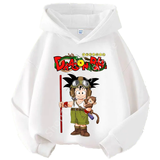 Dragon Ball Kids' Hoodie - Aviator Kid Goku - White