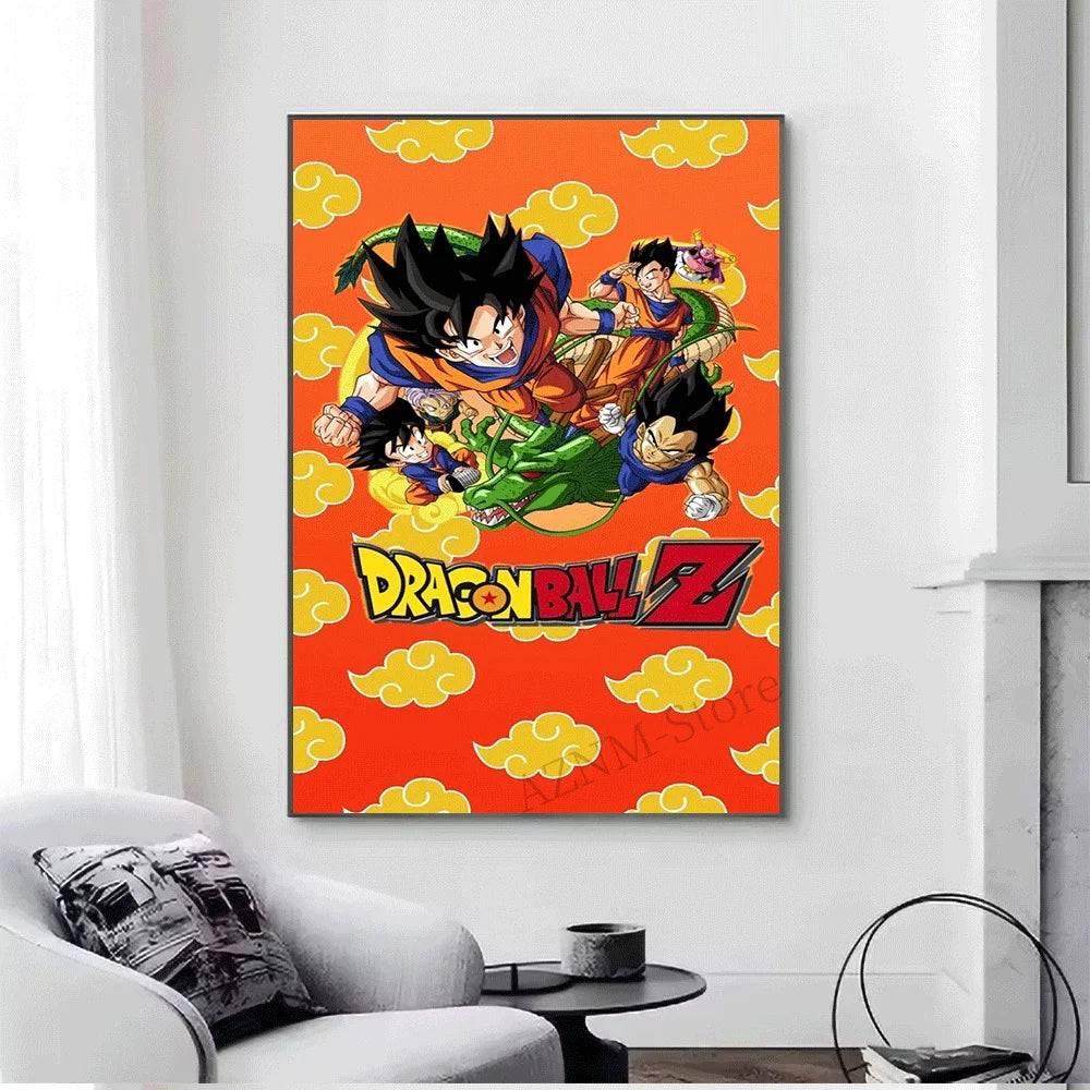 Tableau Dragon Ball - Goku, les Guerriers Z et Shenron