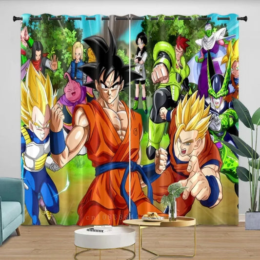 Dragon Ball Curtain - Goku, Vegeta, Cell and Majin Buu