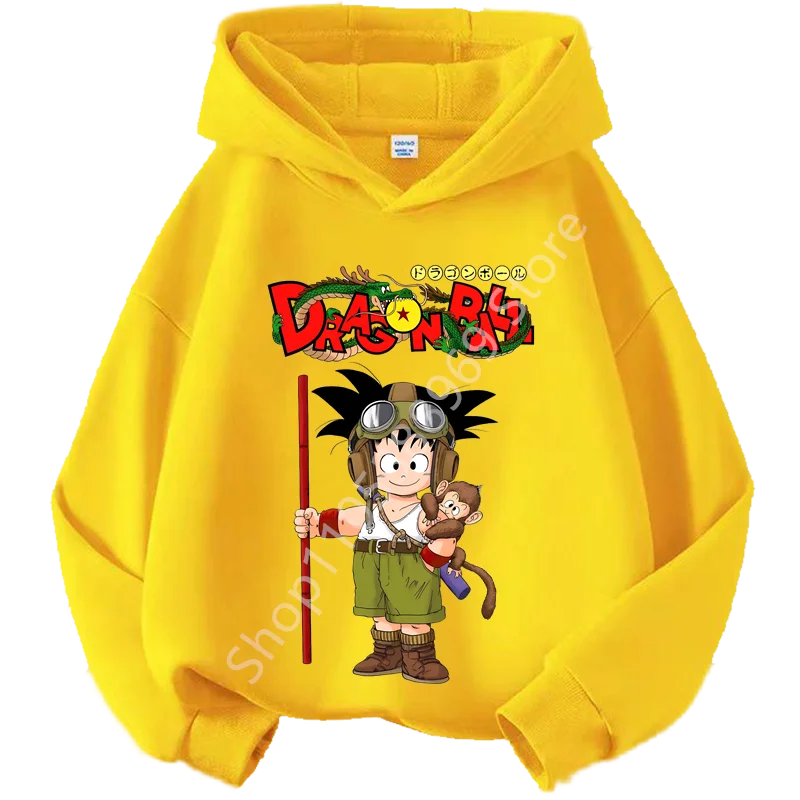Sweat à Capuche Enfant Dragon Ball - Goku Enfant Aviateur - Jaune
