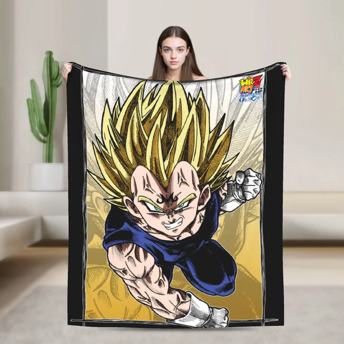 Dragon Ball Throw Blanket - Vegeta