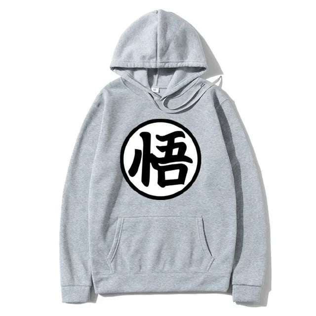 Sweat à Capuche Dragon Ball - Grand Emblème de Goku - Gris Clair