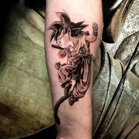 Dragon Ball Temporary Tattoo - Shaded Kid Goku