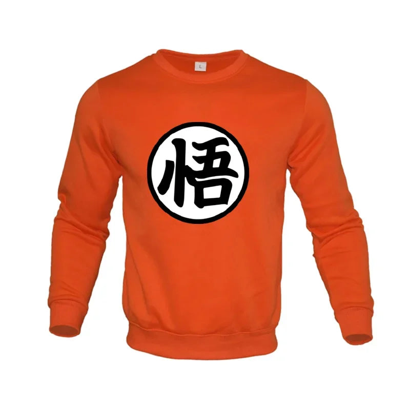 Sweat Dragon Ball - Emblème Go de Goku Col Rond - Orange