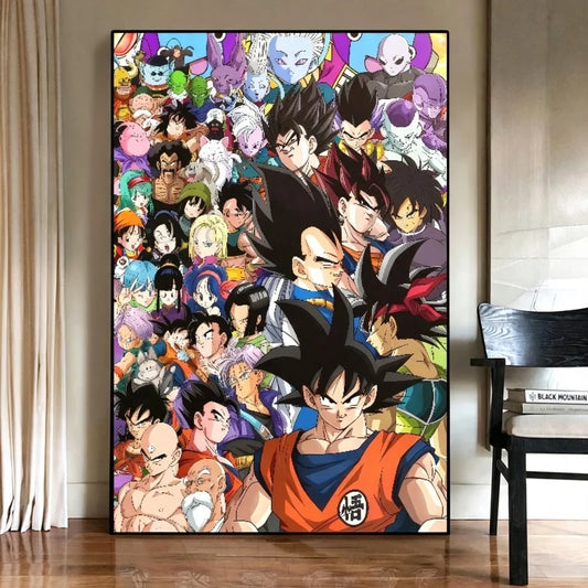 Dragon Ball Canvas Print - Goku and the Characters of the Saga
