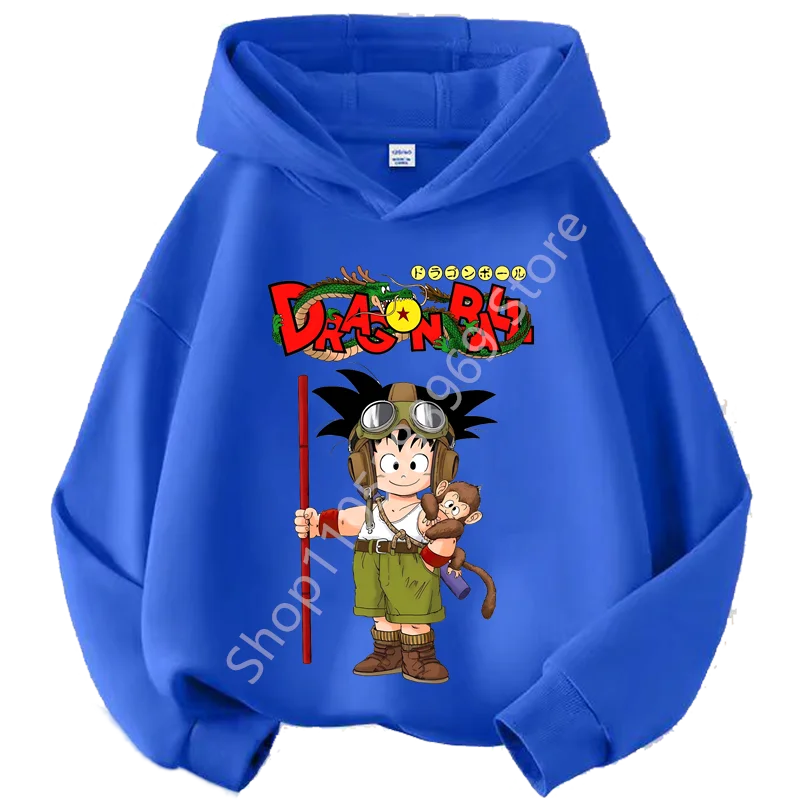 Sweat à Capuche Enfant Dragon Ball - Goku Enfant Aviateur - Bleu