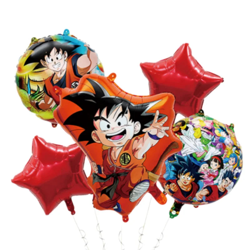Bouquet de Ballons Dragon Ball - Goku Enfant, Gohan, Videl et Pan