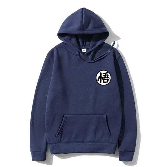 Dragon Ball Hoodie - Small Goku Emblem - Navy Blue
