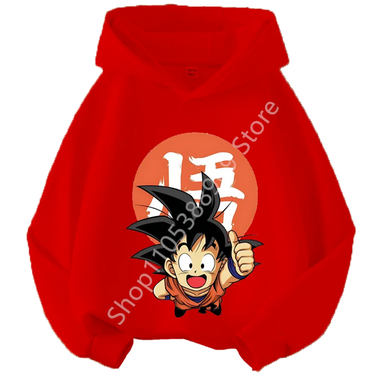 Dragon Ball Kids' Hoodie - Kid Goku Thumbs Up - Red
