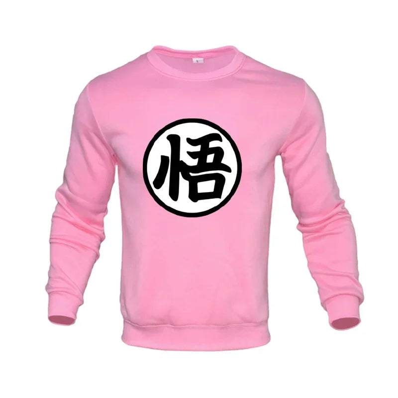 Sweat Dragon Ball - Emblème Go de Goku Col Rond - Rose