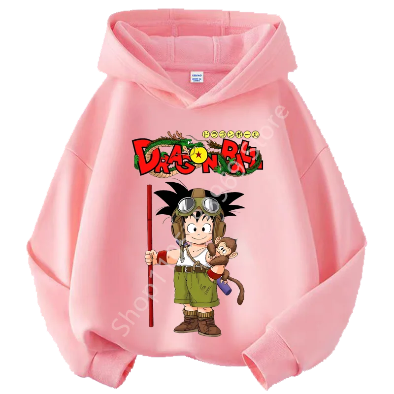Sweat à Capuche Enfant Dragon Ball - Goku Enfant Aviateur - Rose