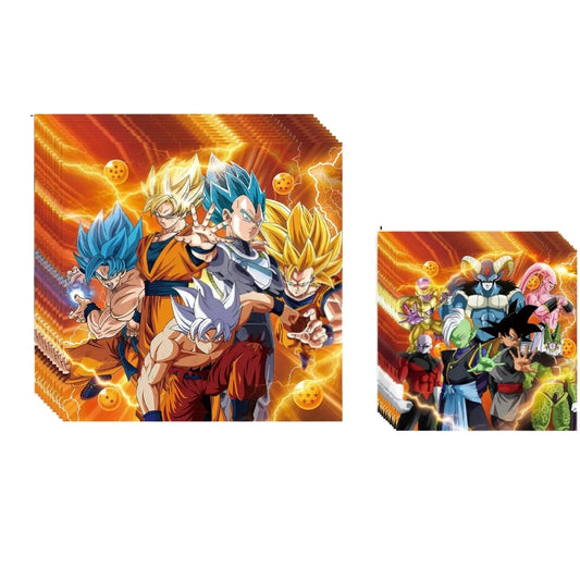 Dragon Ball Paper Napkins - Goku and Vegeta vs. Cell, Majin Buu and Jiren