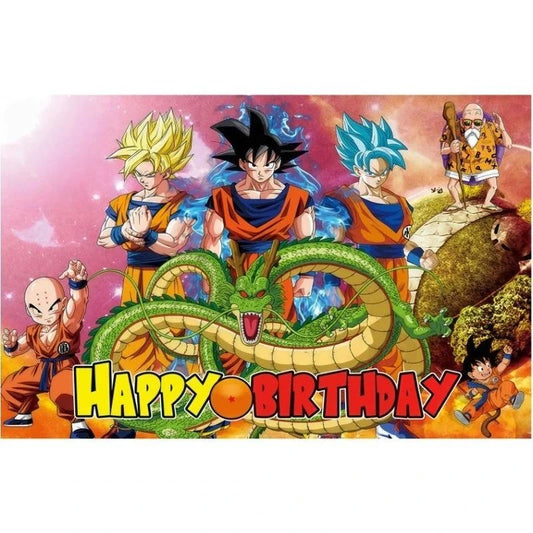 Dragon Ball Backdrop - Goku, Shenron, Krillin and Master Roshi
